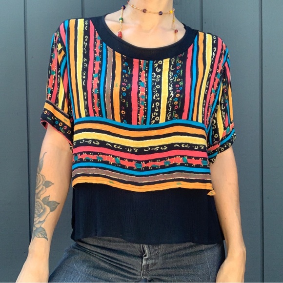 SOLD!!Vintage First Class floral layered top Sz M - Picture 1 of 4